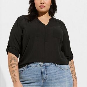 Torrid Georgette Black Blouse